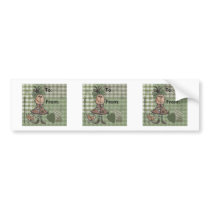 Primitive Girl and Cats Bumper Sticker