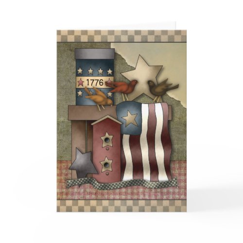 Country Style July 4 Independence Day Greeting Cards by Quaker Cafe