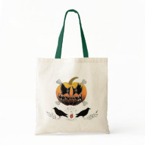 Primitive Halloween Jack O' Lantern Crows Bag