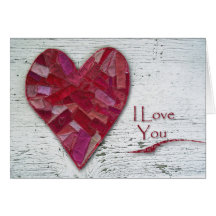Primitive Heart and Wood, I Love You Cards