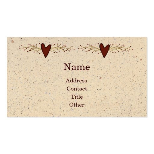 Primitive Heart Business Card (front side)