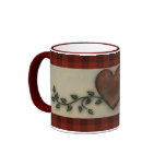 primitive heart  mug