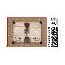 Primitive Heart Topiary Postage