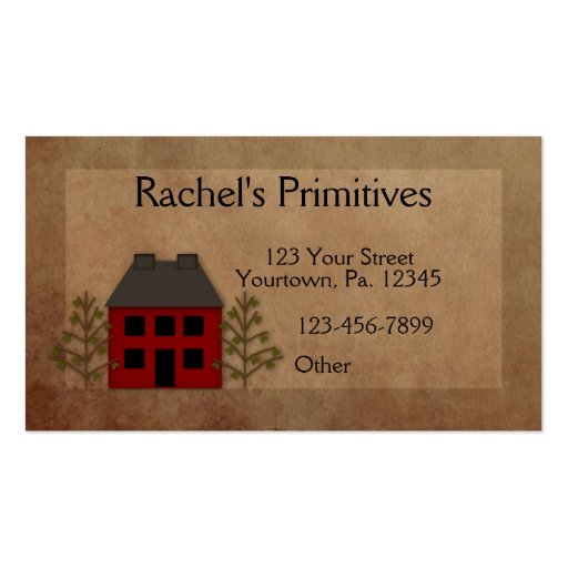 Primitive Home Business Card (front side)