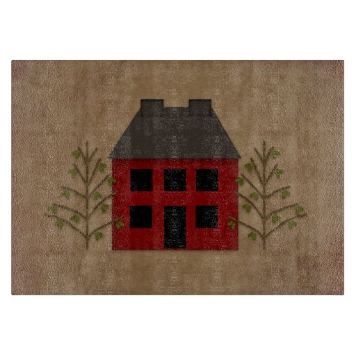 Primitive House Glass Cutting Board Zazzle
