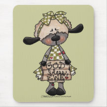 Primitive Lamb-God Bless Ewe Mousepad