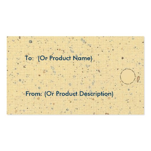 Primitive Laundry Hang Tag Business Card Template (back side)
