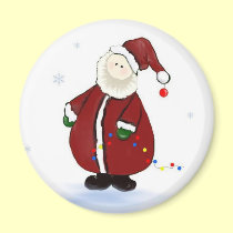 Primitive Santa Magnet magnets