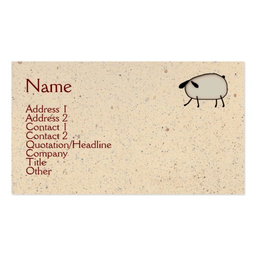 Primitive Sheep Business Card (front side)