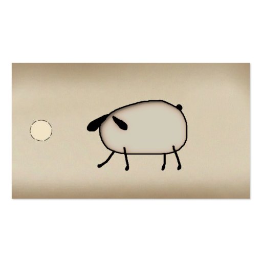 Primitive Sheep Hang Tag Business Cards (front side)