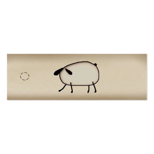 Primitive Sheep Skinny Hang Tag Business Card (front side)