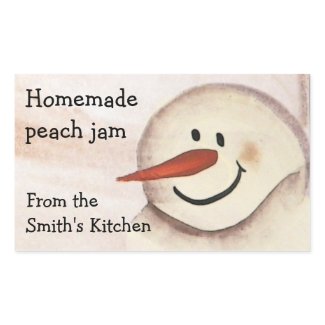 Primitive Snowman Christmas Jar Sticker