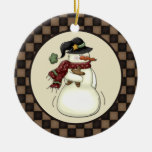 Primitive Snowman Gingerbread Man Christmas Tree Ornaments