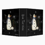 Primitive Snowman & Snowflakes Binder