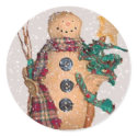 Primitive Snowman Sticker by creationsbydenise Primitive Snowman Sticker