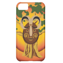 Primitive Tribal Mask on Balboa Tree Glowing Sun Cover For iPhone 5C