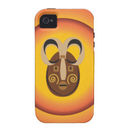 Primitive Tribal Mask Sun Glow Design Vibe iPhone 4 Case