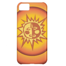 Primitive Tribal Sun Design Red Orange Glow iPhone 5C Covers