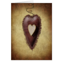 Primitive Vintage Heart Cards
