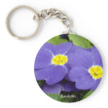 Primrose Blue Flowers Keychain