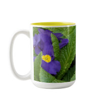 Primrose Blue Flowers Mug by CaroleArt Primrose Blue Flowers Mug