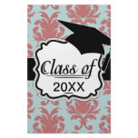 primrose red and muted aqua damask stationery paper