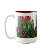 Primrose Tulips Window mugs by CaroleArt Primrose Tulips Window mugs