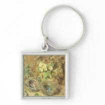 Primroses and Birds' Nests Keychain