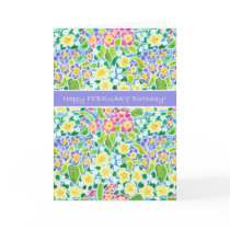 Primroses February Birthday Card