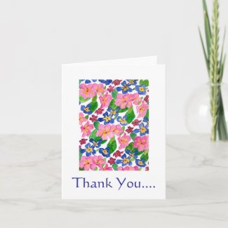 Primroses 'Thank You' Notecard card