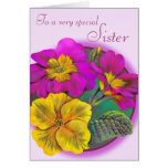 Primula sister floral birthday card