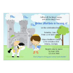 Prince and Knight Kids Birthday Party Invitation 5