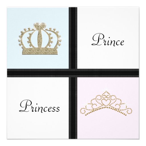 Prince and Princess Gender Reveal Invites (front side)
