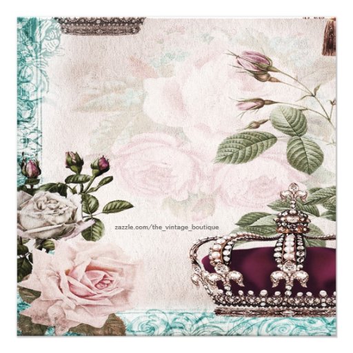 Prince and Princess Twin Baby Shower Custom Invitations