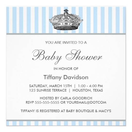 Prince Baby Boy Shower Invite