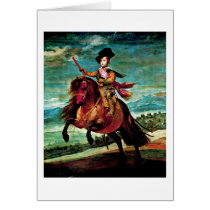 Prince Balthasar On Horseback By Diego Velazquez Greeting Card