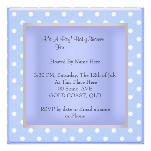 Prince blue Baby Shower Boy Baby Crown Spot Invitations
