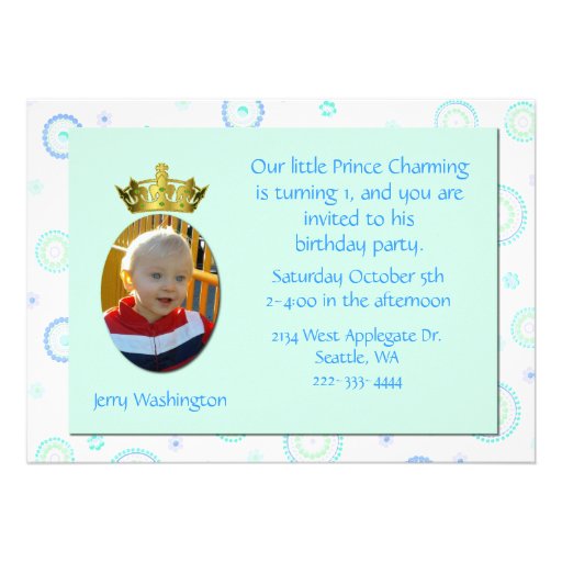 Prince Charming Birthday Party Invitation