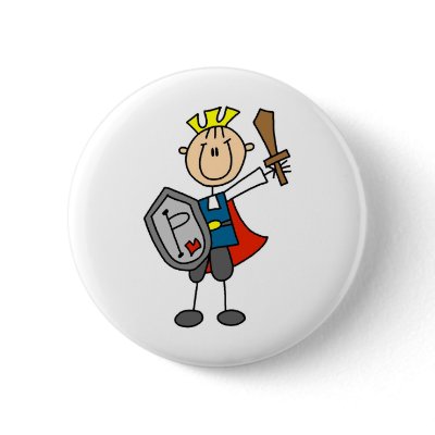 Prince Charming With Sword And Shield Button by stick_figures