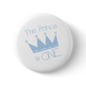 Prince Crown 1st Birthday buttons