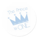 Prince Crown 1st Birthday stickers