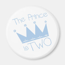 Prince Crown 2nd Birthday tshirts and Gifts Fridge Magnets