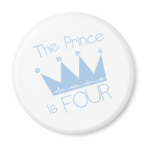 Prince Crown 4th Birthday magnets by kids_birthdays Prince Crown 4th Birthday magnets