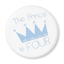 Prince Crown 4th Birthday Tshirts and Gifts magnets