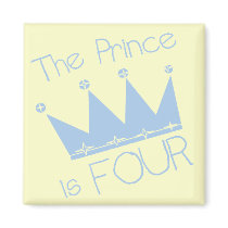 Prince Crown 4th Birthday Tshirts and Gifts magnets