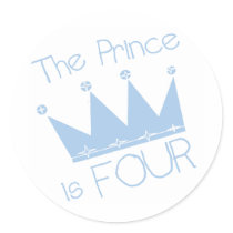 Prince Crown 4th Birthday Tshirts and Gifts stickers by kids_birthdays Prince Crown 4th Birthday Tshirts and Gifts stickers