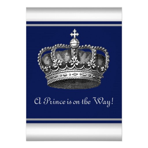 Prince Crown Baby Shower Invitation