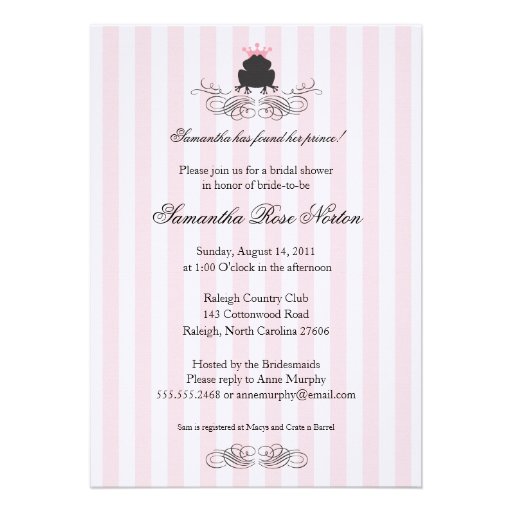 Prince Frog Themed Bridal Shower Invitations