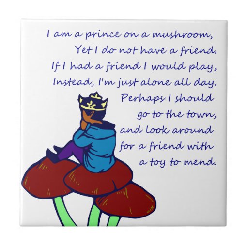 Prince on a Mushroom Poem Tile Zazzle