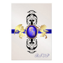 Prince & Princess Blue RSVP Response Invite